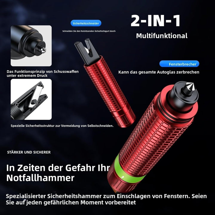 3er-Set 2-in-1-Gurtschneider Notfallhammer – Tragbarer Scheibenbrecher und Sicherheitsgurtschneider