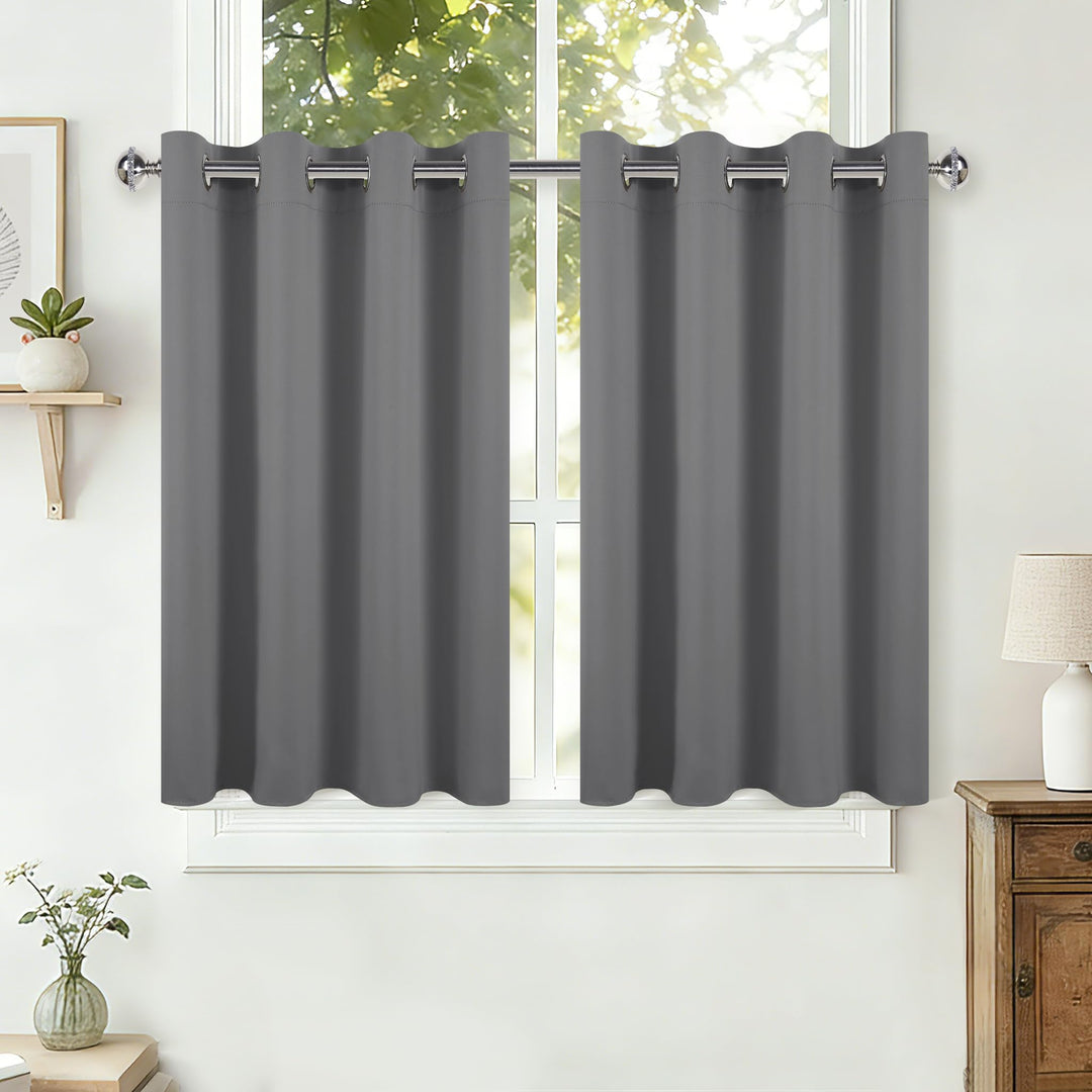 DWCN Gardinen für Kleine Fenster, Blickdichte Vorhänge Kurz H 90 cm x B 132 cm, Vorhang für Kinderzi