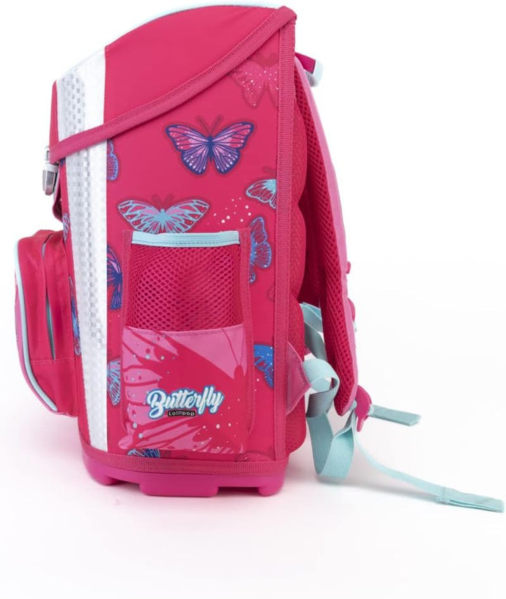 SCHMETTERLING SCHULRANZEN SET MÄDCHEN 1 KLASSE | SET 5 TEILIG FÜR GRUNDSCHULE | SUPER LEICHT | ERGON