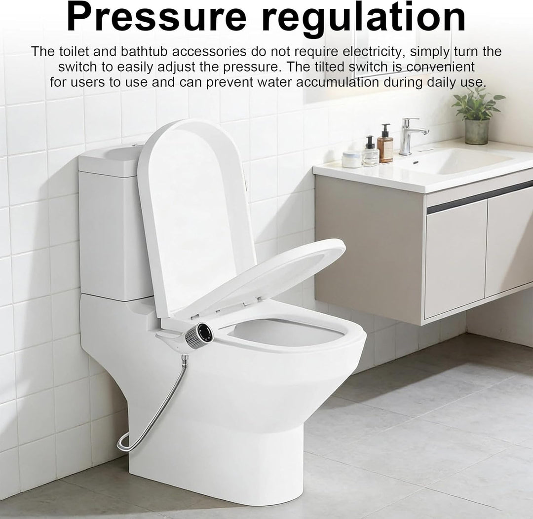 Wc Dusche, Einhand-Duscharmatur mit Zwei Strahldüsen Bidet Aufsatz für Toilette, Einstellbarer Wasse