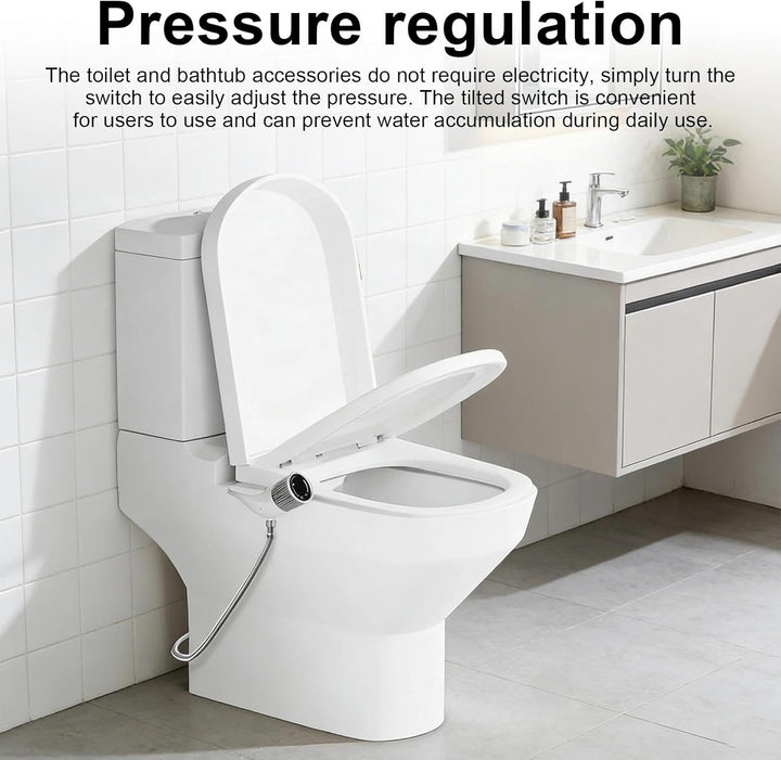 Wc Dusche, Einhand-Duscharmatur mit Zwei Strahldüsen Bidet Aufsatz für Toilette, Einstellbarer Wasse