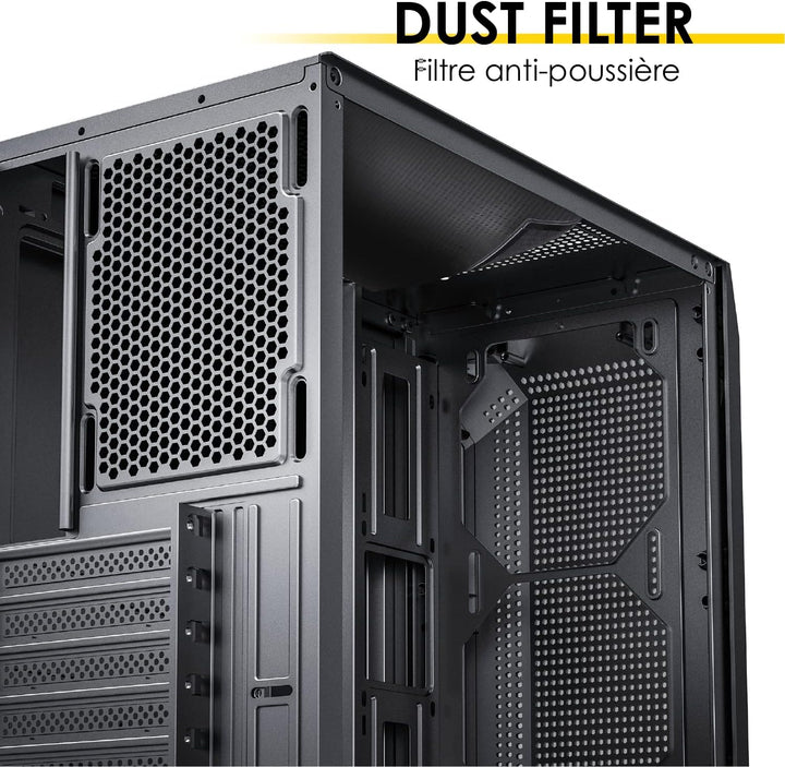 EMPIRE GAMING - PC-Gehäuse Gamer Ruby – ARGB Mittelgrosser Tower ATX, MATX, ITX – Netzblende – Seite