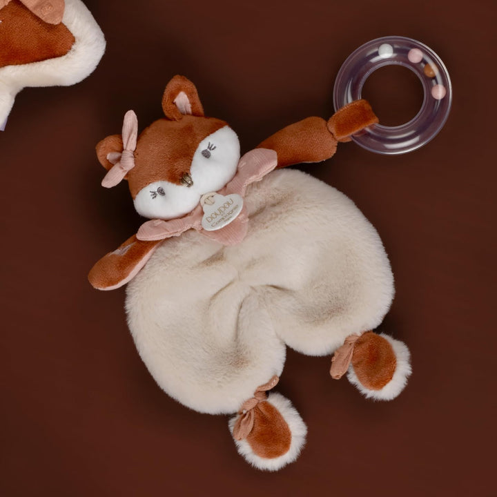 Doudou et Compagnie Kuscheltier Rassel Mina Fuchs – 18 cm – Plüschtier Baby mit integrierter Glöckch
