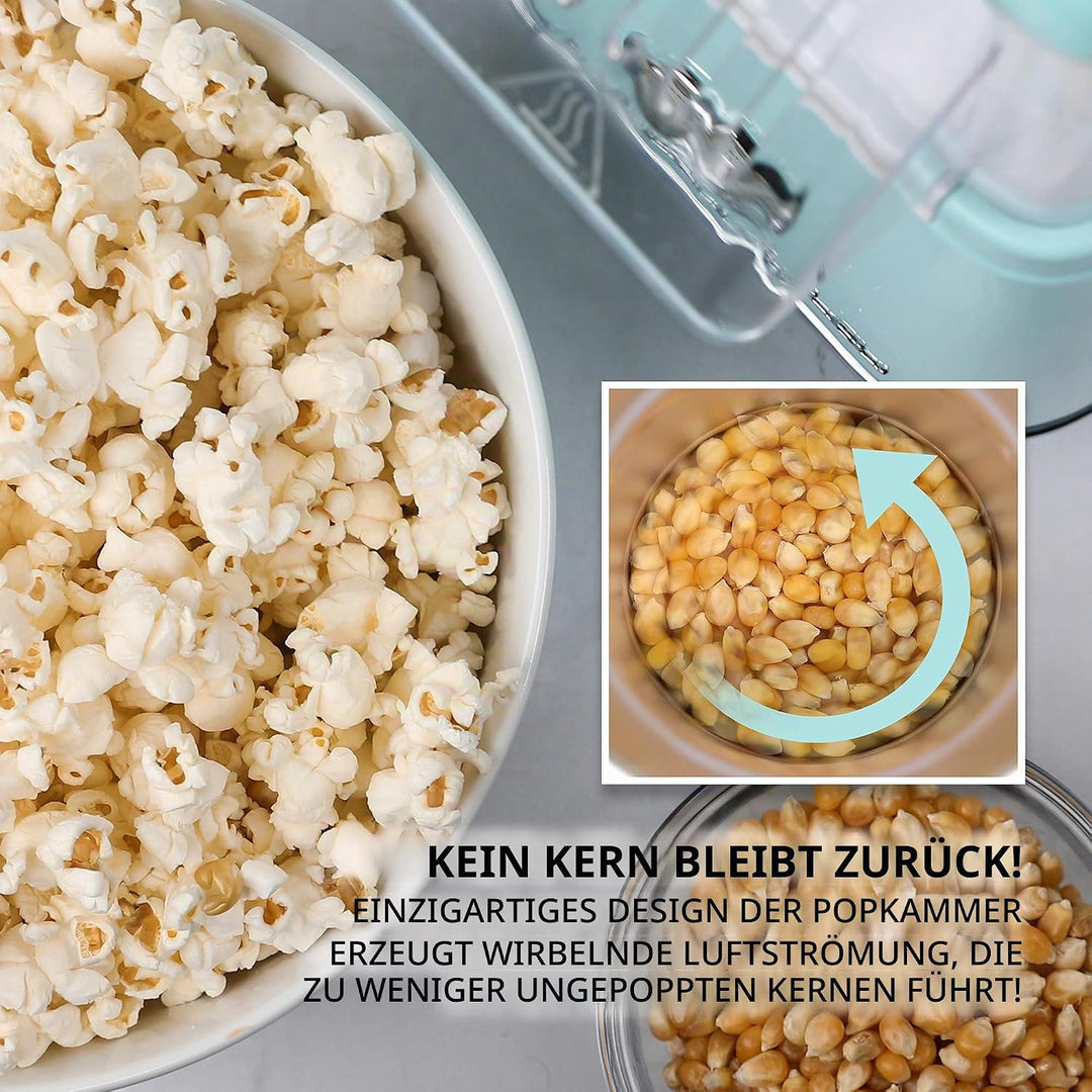 Nostalgia CLHAP12AQ Classic Retro Healthy Heissluft-Tisch-Popcorn-Maker, macht 12 Tassen, mit Kernel