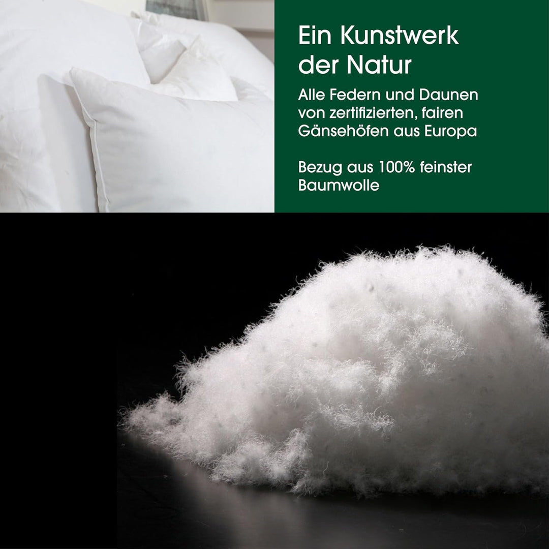 HANSKRUCHEN® Premium de Luxe Daunendecke 155x220 cm - Medium / Ganzjahresdecke - Made in Germany Kas