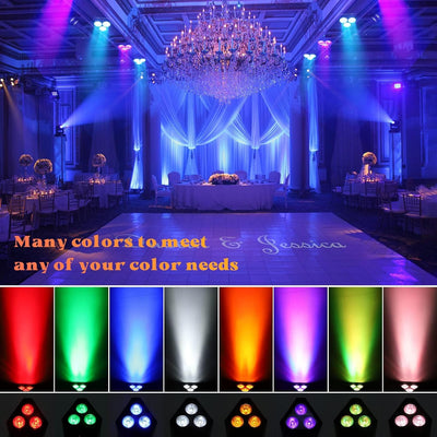 UKing Akku LED Par strahler, 2er Wiederaufladbarem 54W LED Par scheinwerfer RGBWA+UV Party Licht Büh