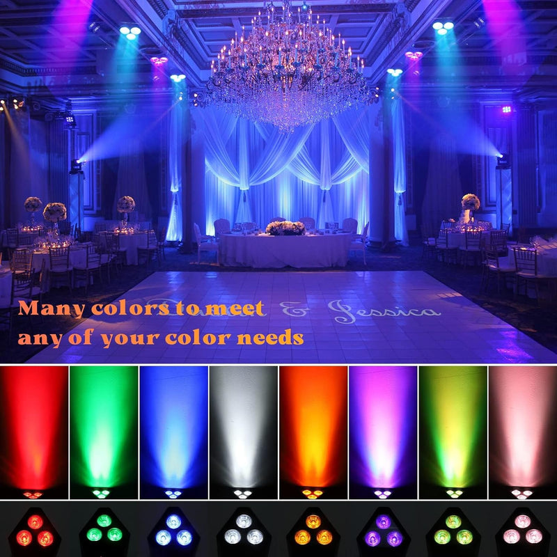 UKing Akku LED Par strahler, 2er Wiederaufladbarem 54W LED Par scheinwerfer RGBWA+UV Party Licht Büh