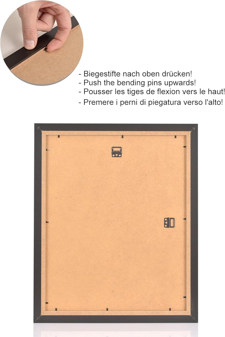 Stallmann Design Bilderrahmen 70x100 cm schwarz Holz mit Acrylglas Rahmen-Breite 40mm Posterrahmen W