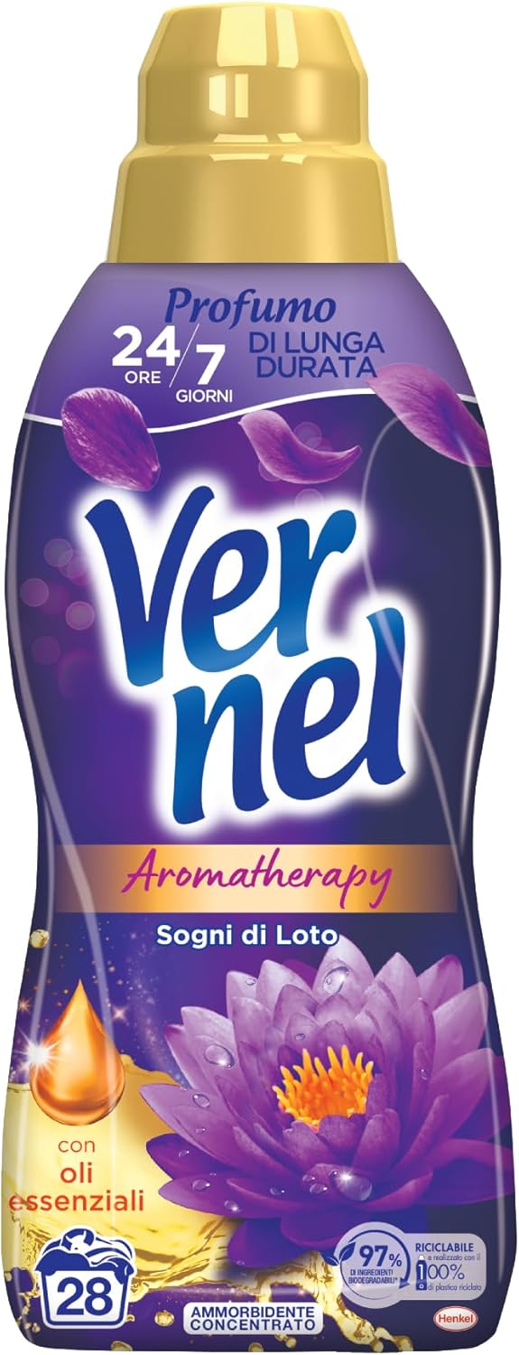 Vernel Aromatherapy Träume di Loto, Weichspüler-Konzentrat, Duftgefühl wie frisch gewaschen, 12 Flas