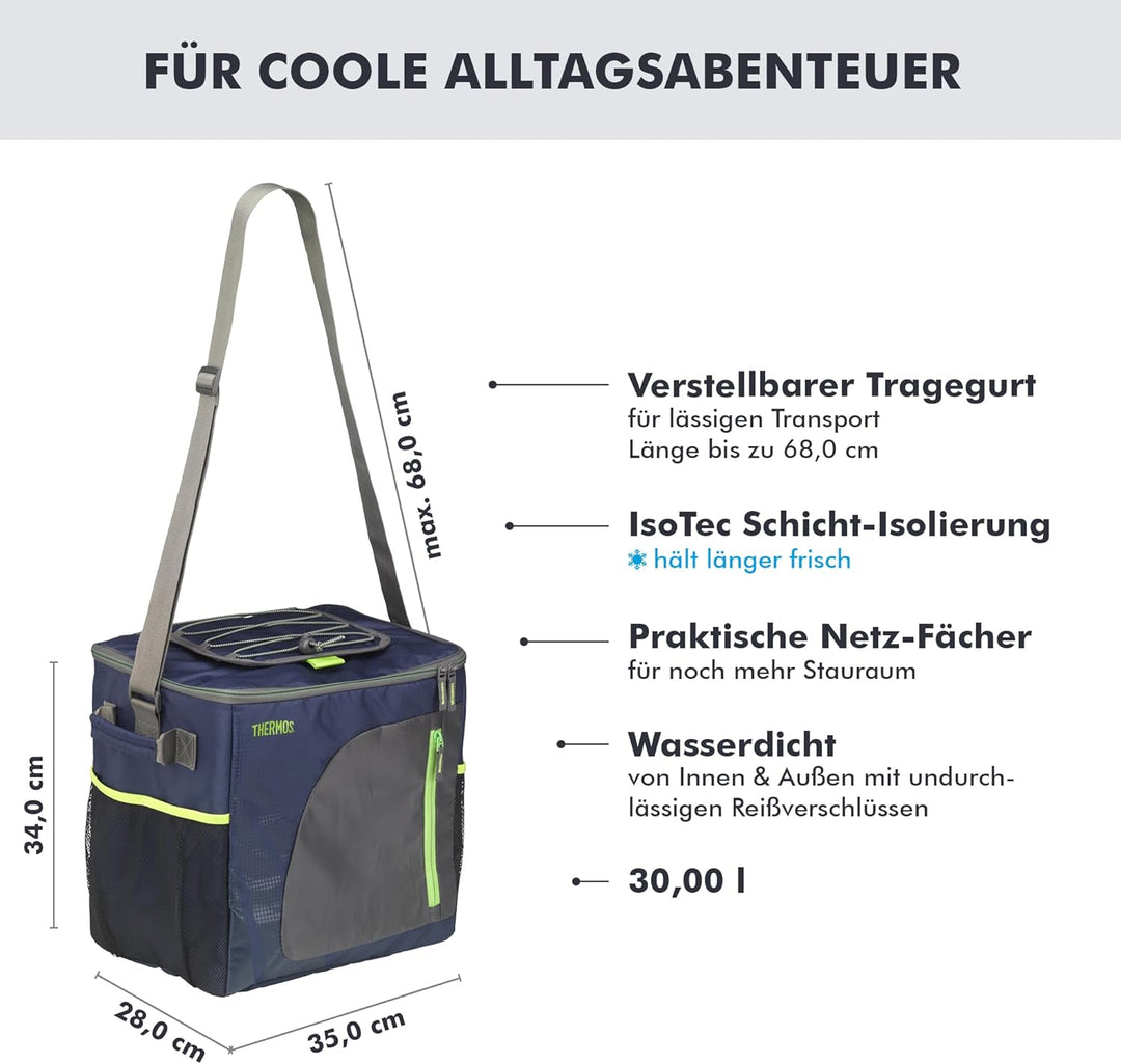 Thermos Radiance 30l, Blue, Kühltasche Polyester, Thermostasche, Camping Kühltasche, Lunchtasche, Pi