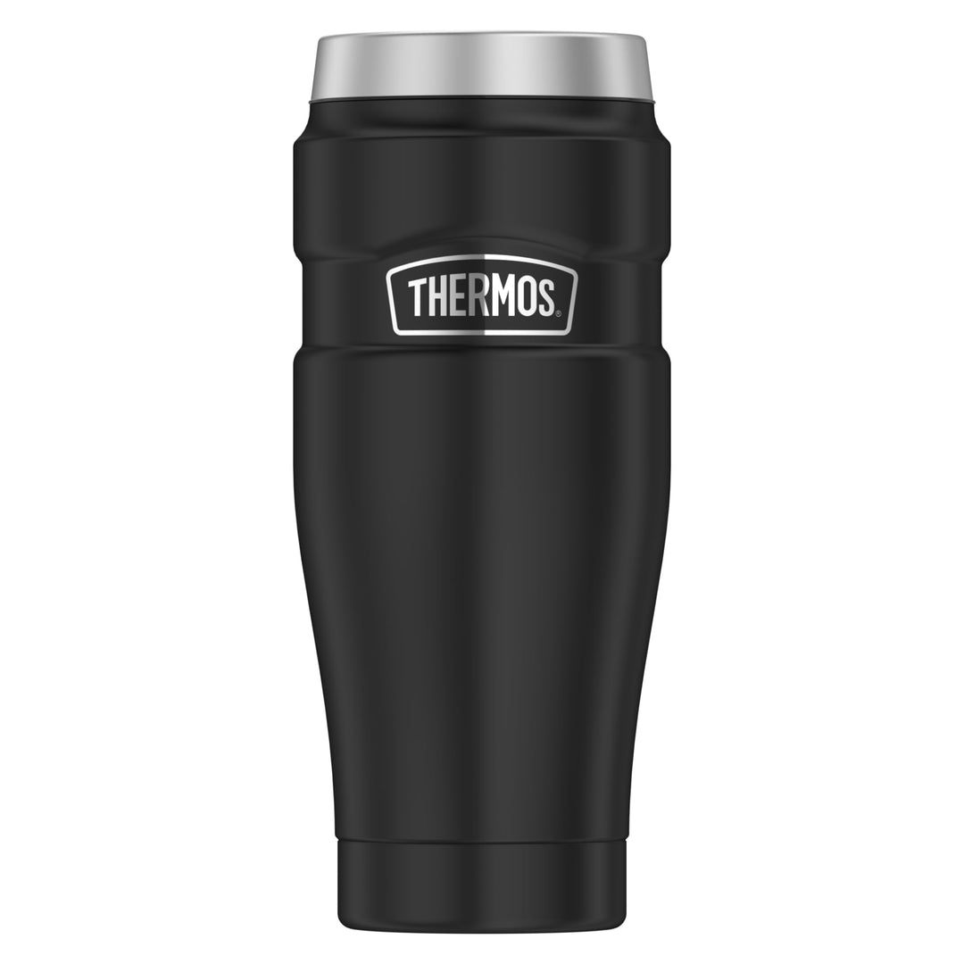 Thermos STAINLESS KING MUG 0,47l, charcoal black mat, Thermobecher schwarz 470ml, Kaffeebecher to go
