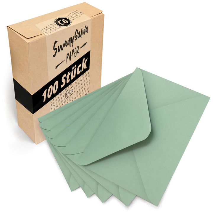Japun – Briefumschläge (100 Stück) aus Papier, Kuvert, Umschlag ohne Fenster - DIN C6-162 x 114 mm -