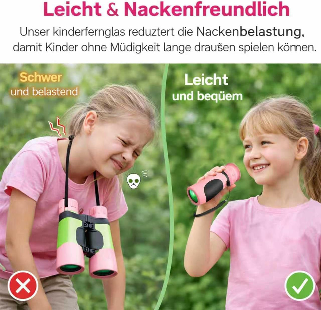 Raisand Rosa Fernrohr Kinder, Tragbares Monokulares Binoculars Mit Klarer Sicht, Fernglas Mit 8–12-F