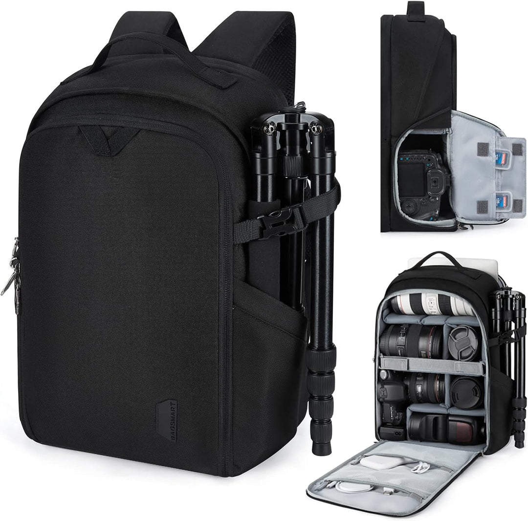 BAGSMART Kamerarucksack, DSLR SLR kameratasche Passend für 15,6-zoll Laptops, Wasserfeste Fotorucksa