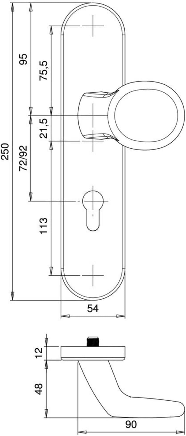 Schutzgarnitur Logo 8743/0292 92mm 65-75mm EDI Edelstahl 1, 1