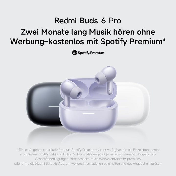 XIAOMI Redmi Buds 6 Pro Black - 36h Akkulaufzeit, Triple-Treiber Hi-Fi Klang, 55dB ANC, 20 ANC-Level