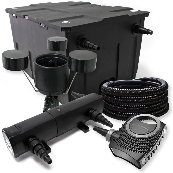 Wiltec Komplettset: CBF-550 Teichfilter bis 60000 L Teichfilteranlage Durchlauffilter, NEO10000 Teic