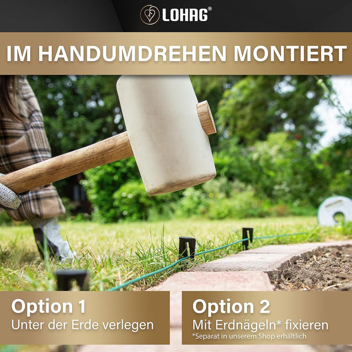 lohag® 250m Universal Begrenzungskabel für Mähroboter - Begrenzungsdraht kompatibel mit Gardena Rase