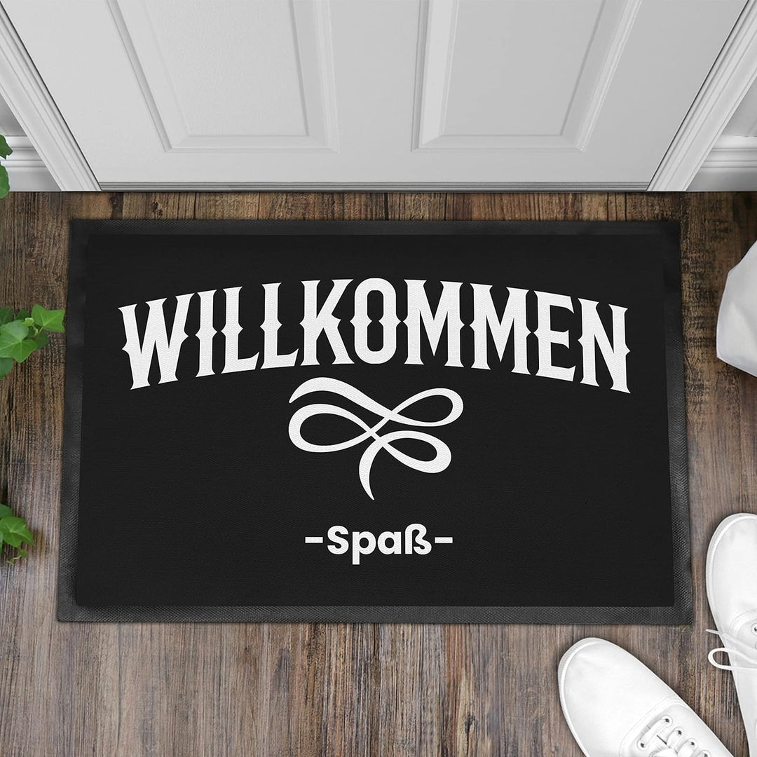 Trendation - Willkommen - Spass Fussmatte Mit Spruch Geschenk Lustig Innen und Aussenbereich 60x40 c