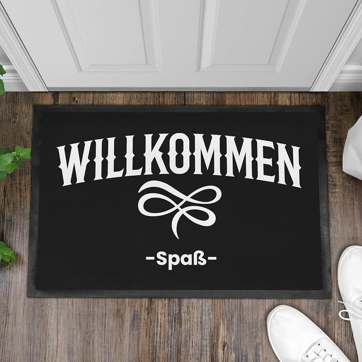 Trendation - Willkommen - Spass Fussmatte Mit Spruch Geschenk Lustig Innen und Aussenbereich 60x40 c