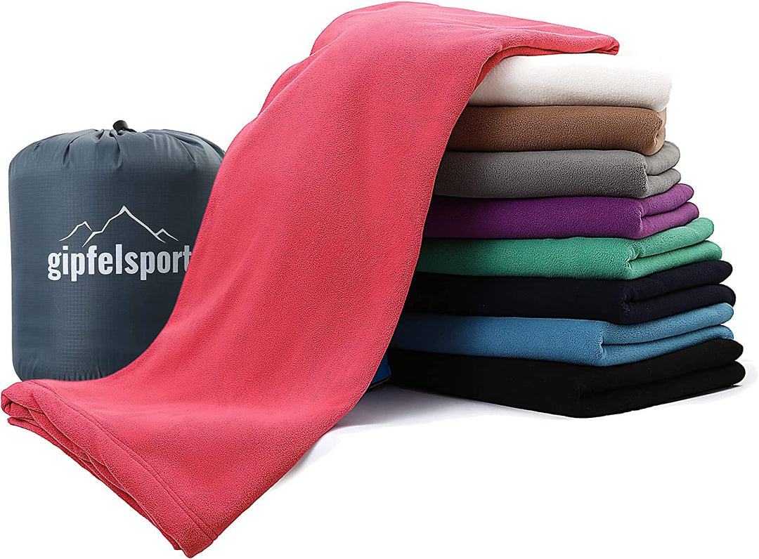 gipfelsport Mikrofaser Fleece Decke mit Schlafsackfunktion I Grösse 185 x 150cm, ca. 690 g I Microfa