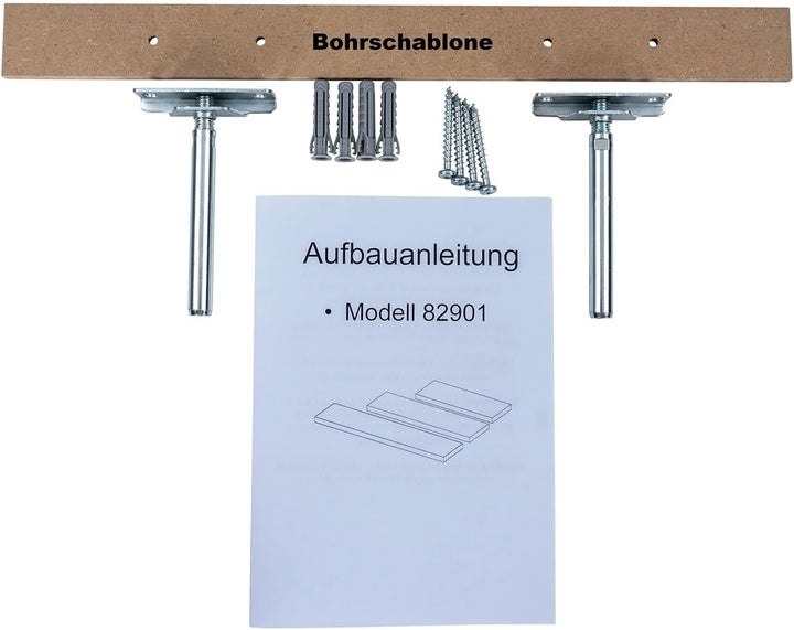 levandeo Wandboard Bobby Weiss 40cm - Deutsche Herstellung Schablone und Schrauben - Wandregal Wandb