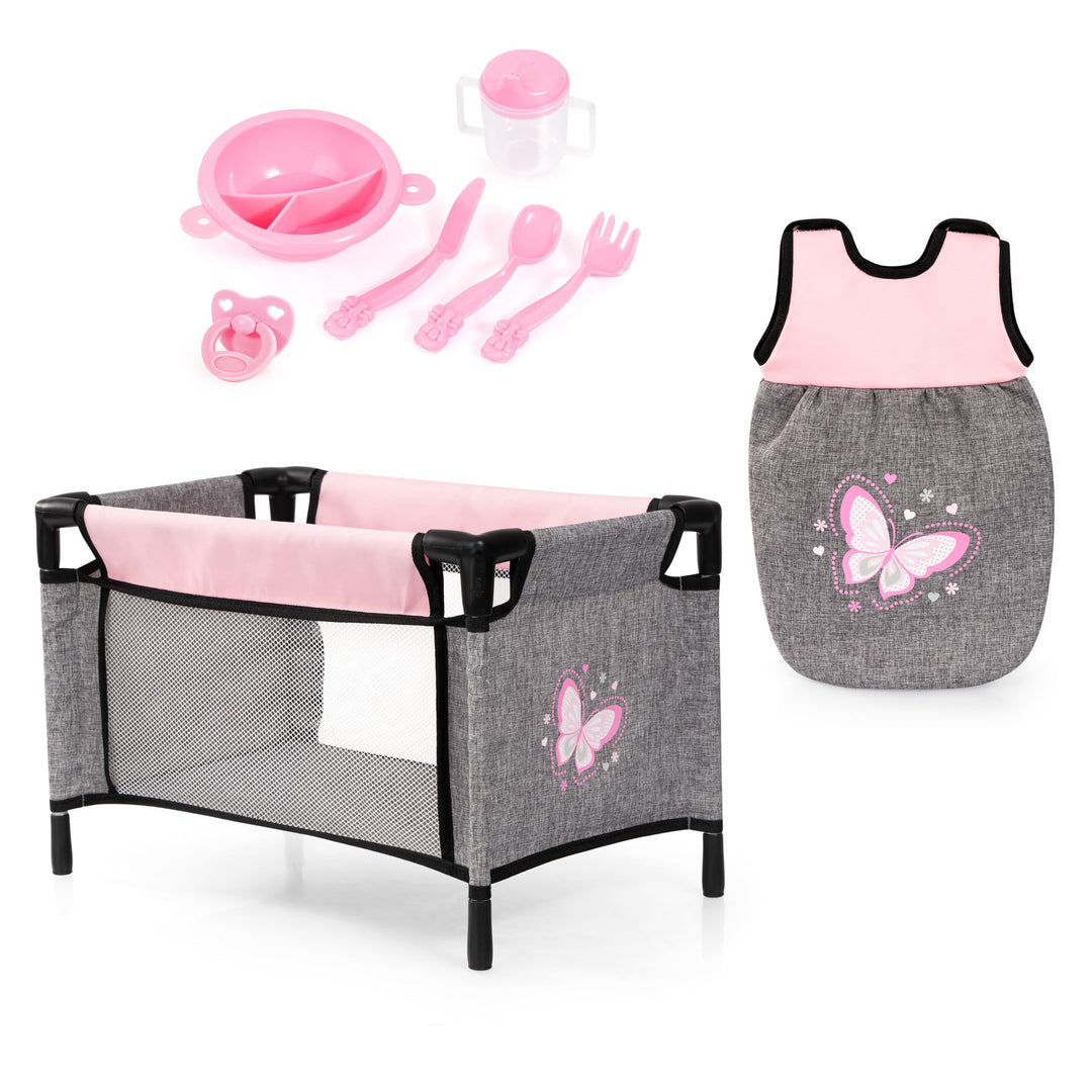Bayer Design 61733AE Puppenbett Set mit Schlafsack, Puppenzubehör - für Mädchen und Jungen - ab 3 Ja