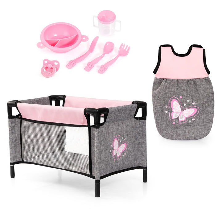 Bayer Design 61733AE Puppenbett Set mit Schlafsack, Puppenzubehör - für Mädchen und Jungen - ab 3 Ja
