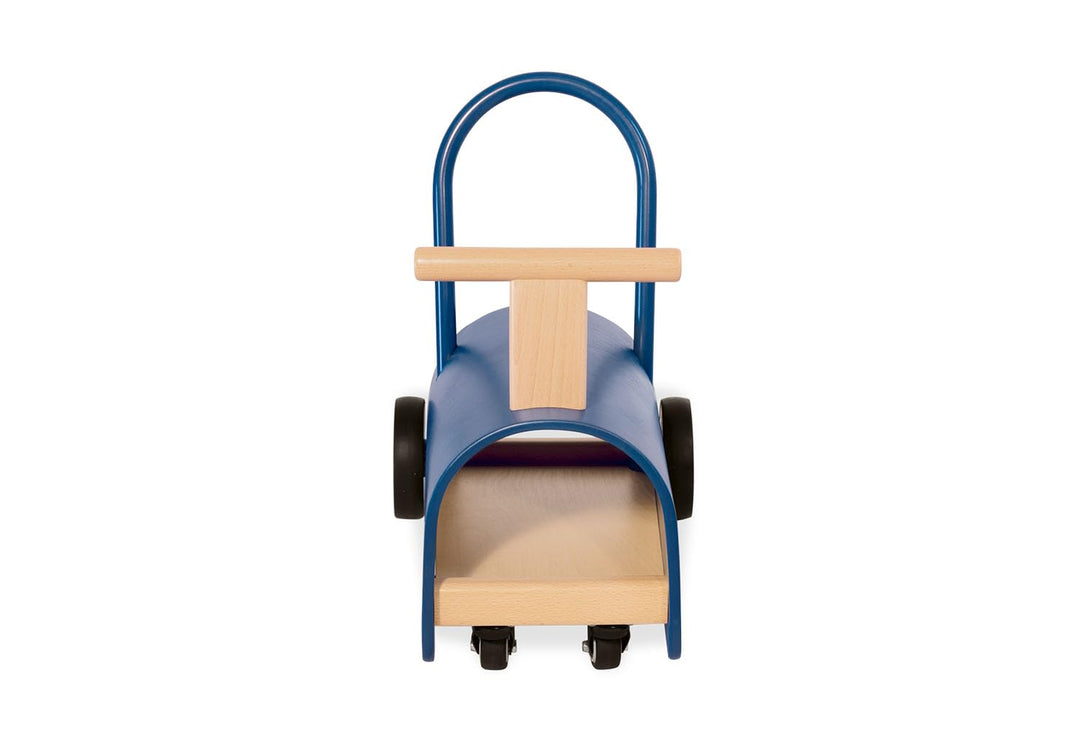 PINOLINO Enzo Kinder Lauflernwagen und Rutschauto, Holz, attraktives Blau, für Kleinkinder ab 1 Jahr