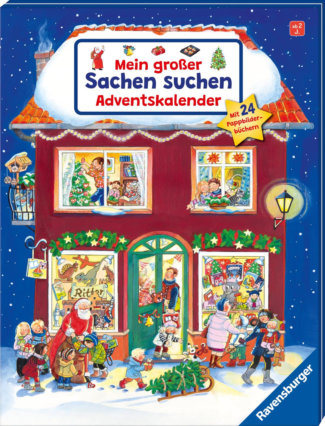 Mein grosser Sachen suchen Adventskalender, dekorativer Aufstellkalender ab 2 Jahren: Mit 24 Pappbil