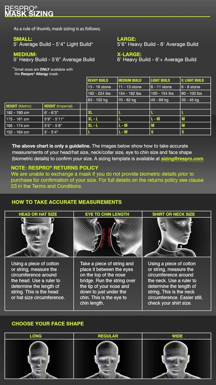 Respro Maske Techno Mask L Schwarz, L Schwarz
