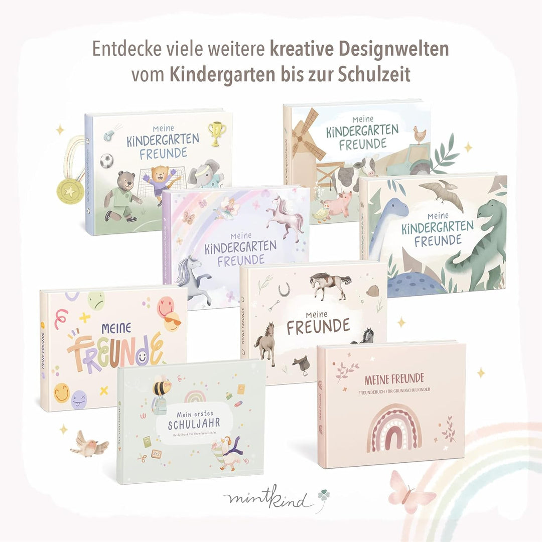 mintkind® „Meine Freunde“ Kindergarten Freundebuch Feenwelt | Freundebuch für den Kindergarten Junge