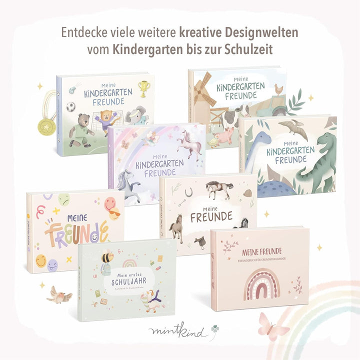 mintkind® „Meine Freunde“ Kindergarten Freundebuch Feenwelt | Freundebuch für den Kindergarten Junge