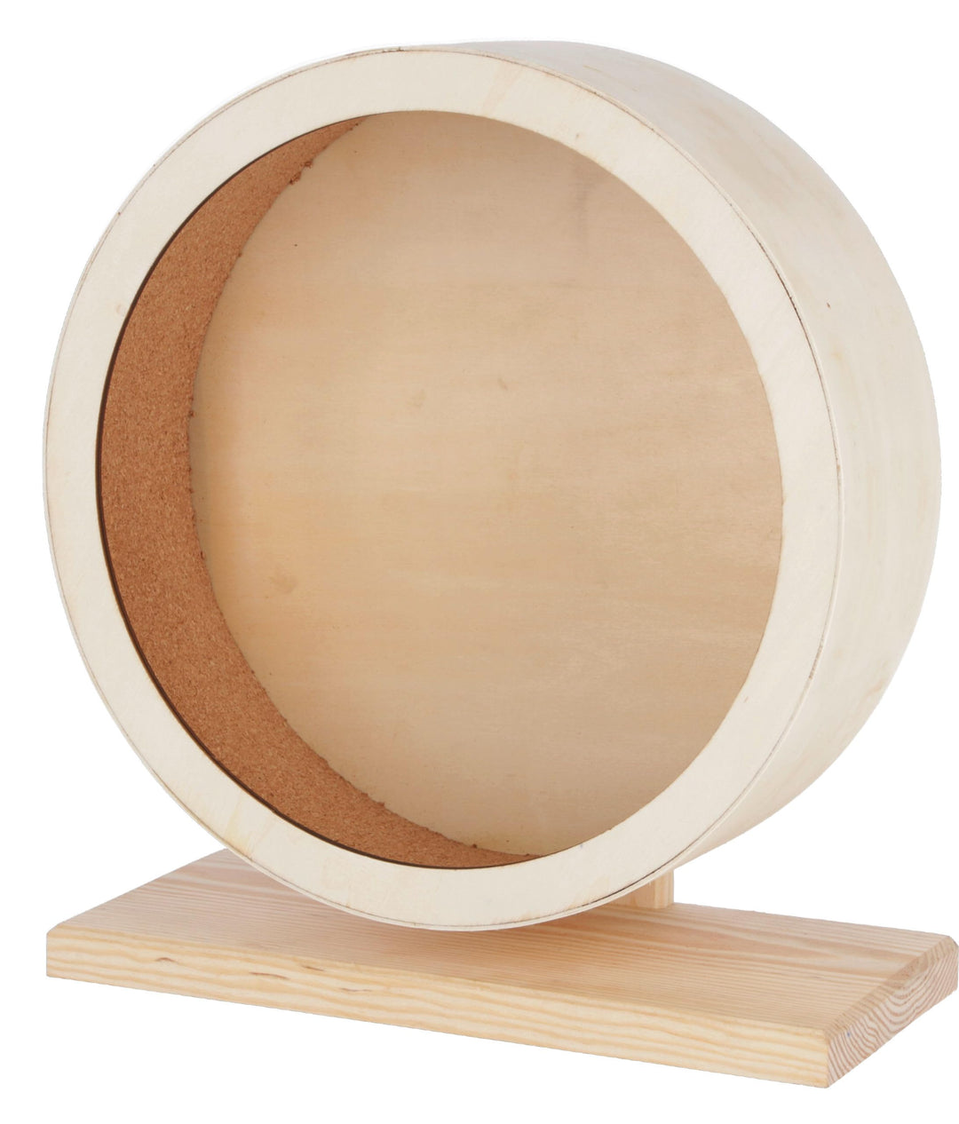 Kerbl 81788 Hamsterlaufrad aus Holz mit geschlossener Lauffläche aus Kork für sicheren Halt, Durchme