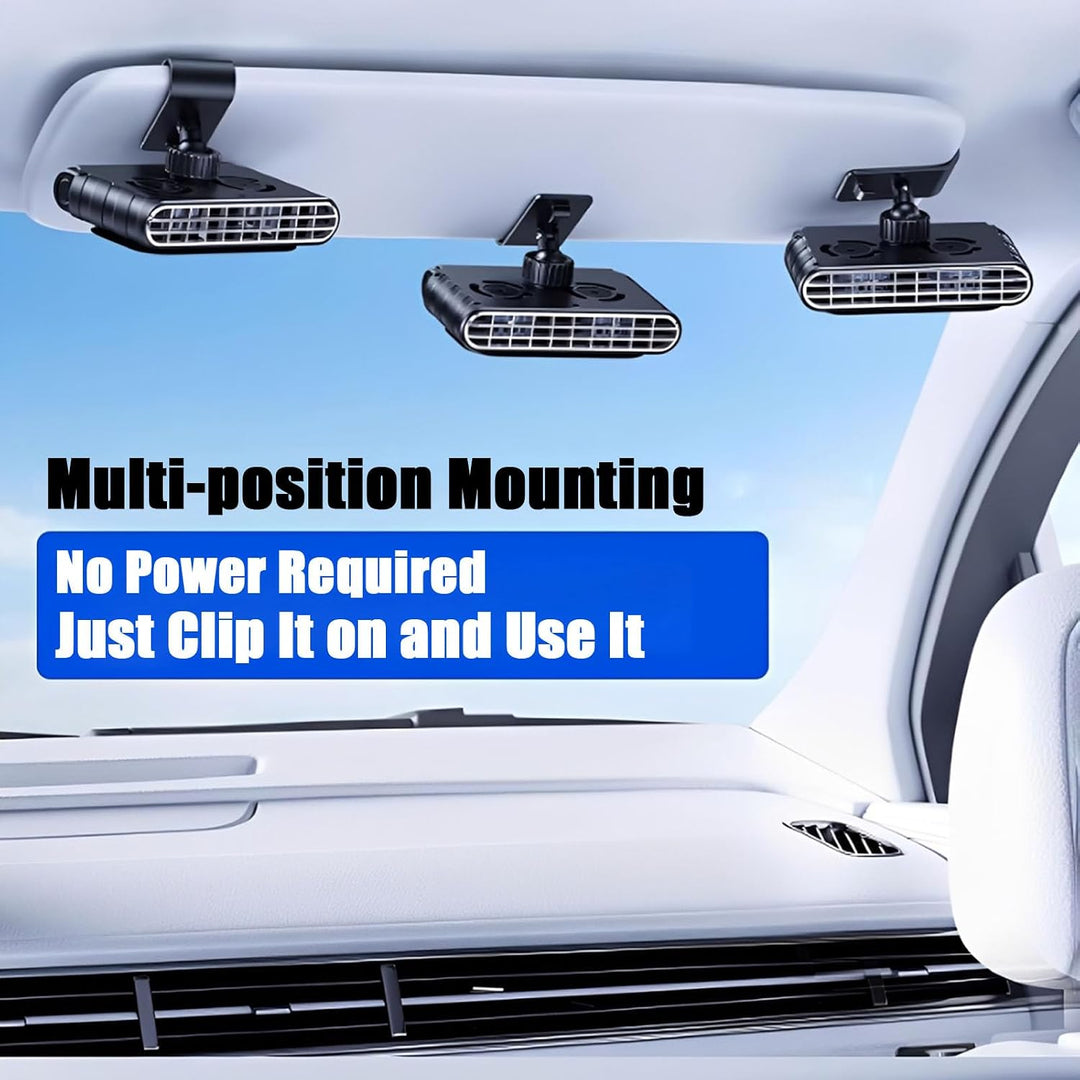 Auto-Sonnenblendenventilator, 5-Stufig Clip Ventilator für Auto-Sonnenschutz, mit 360° drehbarer Hal