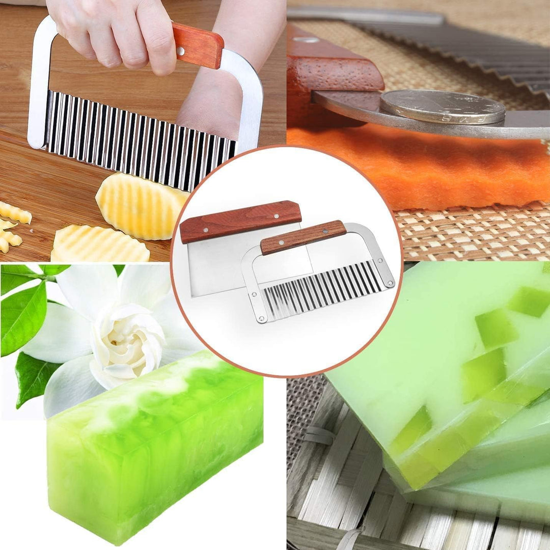JasCherry 7 Stück Pinie Holz Verstellbar Seifen Slicer Giessformen Spree Set - Handgefertigt Holz DI