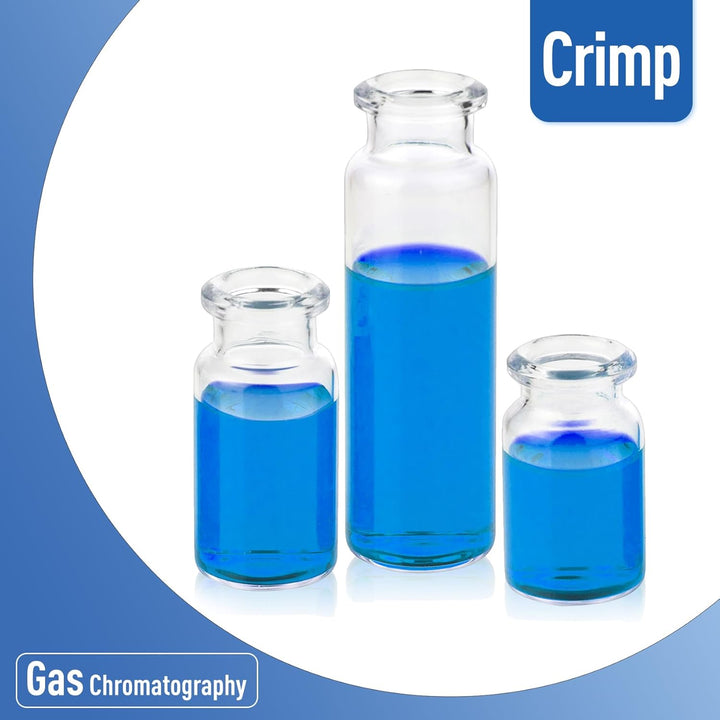 100 Stück 10mL Glasfläschchen, Klarglas-Kopfraum-Fläschchen, 20mm HPLC-Fläschchen Borosilikatglas-St