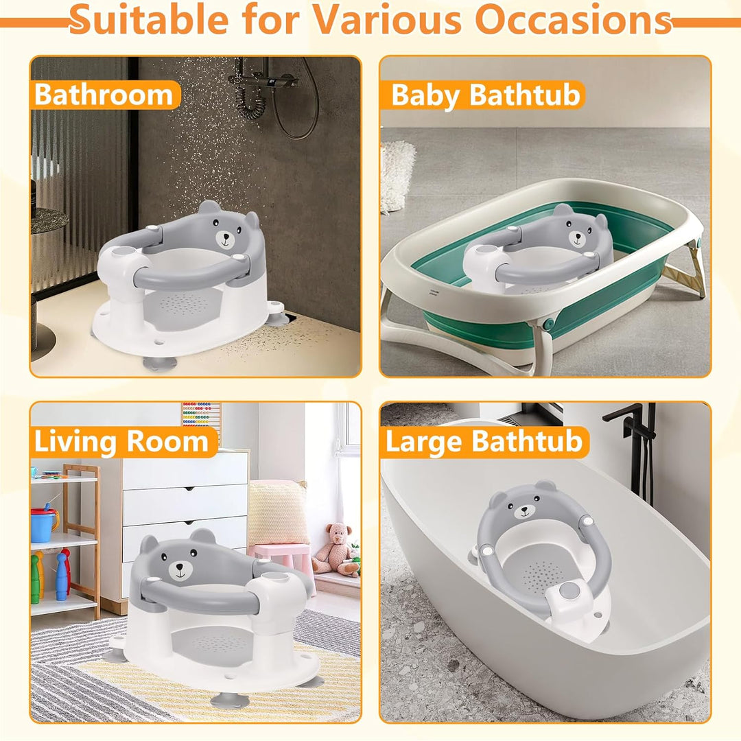 Badewannensitz Baby ab 6-24 monate Badesitz Baby mit 4 Starken Saugnäpfen Ergonomisch Rückenlehne un
