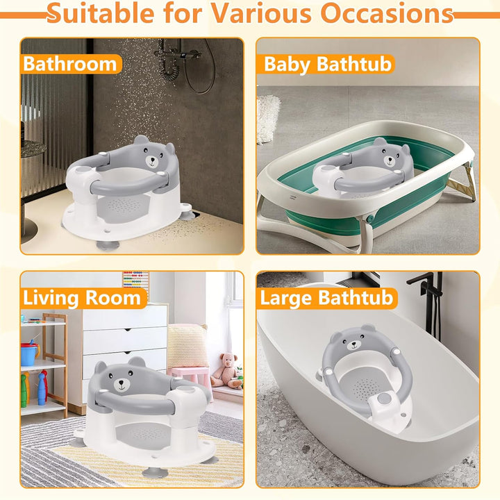 Badewannensitz Baby ab 6-24 monate Badesitz Baby mit 4 Starken Saugnäpfen Ergonomisch Rückenlehne un