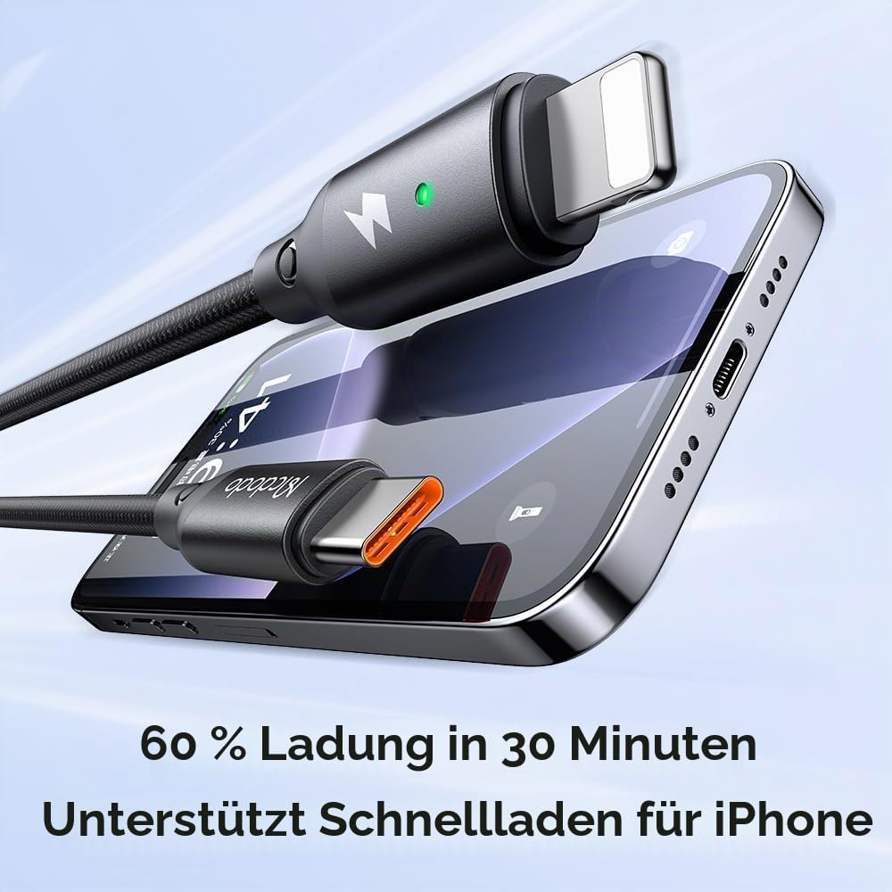 mcdodo 2 in 1 Apple Watch Ladekabel und 36W Schnellladekabel iPhone USB C 1.5M Magnetisches Ladegerä