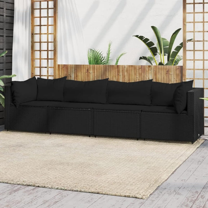 Festnight Gartensofa 3-Sitzer Rattan Sofa Balkonmöbel Lounge Sofa Outdoor Balkonsofa Balkon Couch Ga