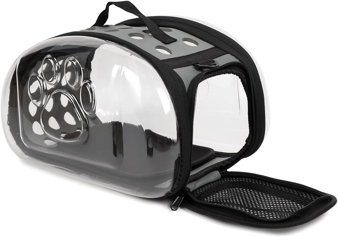 Durchsichtiger Haustiertransporter - Tragetasche für Reisen S/L transportbox Reisebox für Tiere (Gra
