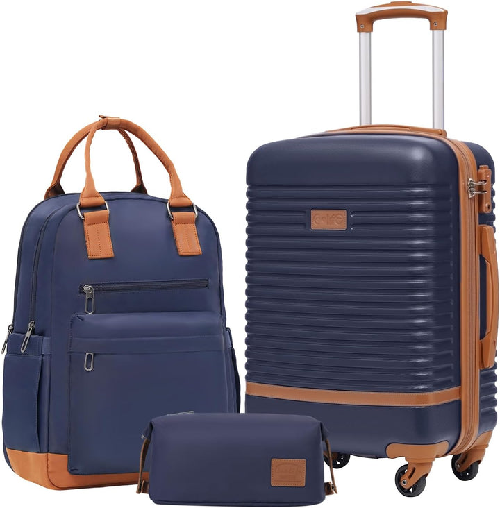 COOLIFE Koffer Trolley Koffer Reisekoffer von ABS Hartschalen Trolley 4 Rollen TSA-Schloss Der Koffe