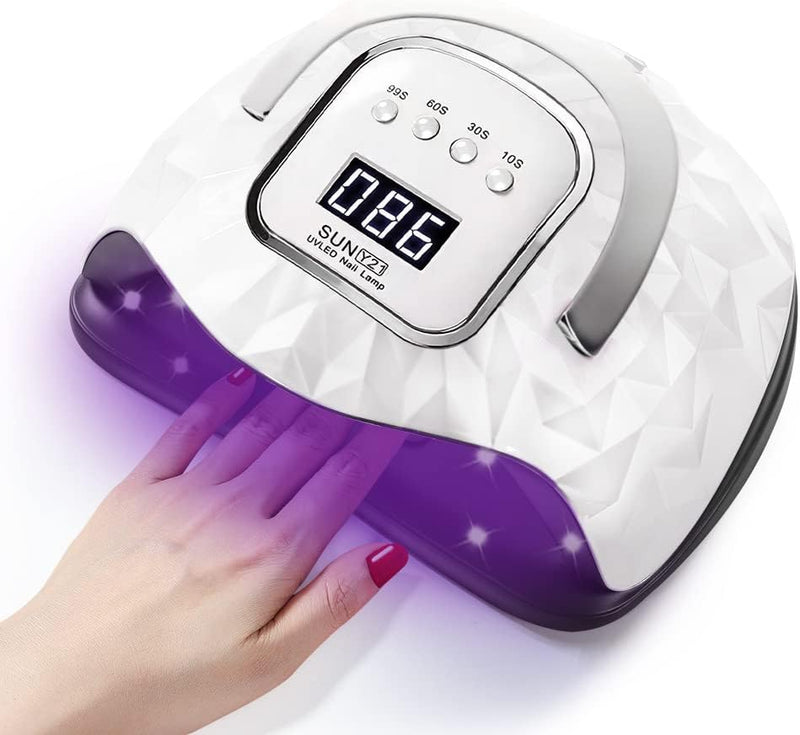 248W UV-LED-Nagellampe, Upgrade 60 LED-Perlen, Nageltrockner für Gelpolitur mit LCD-Display, Auto-Se