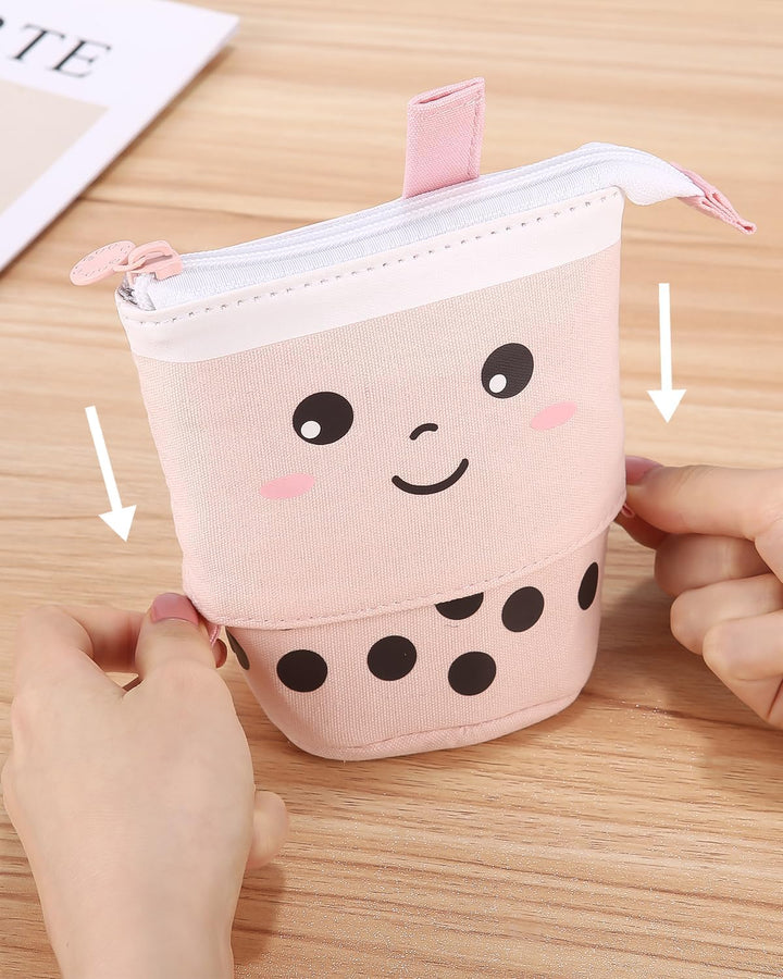 Federmäppchen Reissverschluss, Teleskopisch Mäppchen, 2-in-1 Standmäppchen, Federtasche Mädchen, Sch