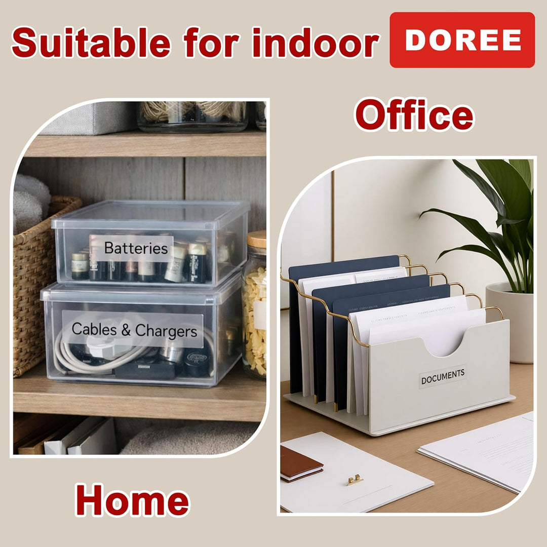 DOREE 10pack Schwarz auf Transparent 16951 12267 S0721530 12mm x 4m,kompatibel mit Dymo Letratge LT-