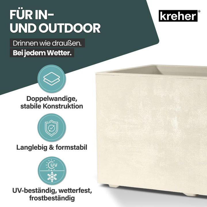 Kreher XL Pflanzkasten Millennium in verschiedenen Formaten und Farben. Tolle Naturstein Optik in Br