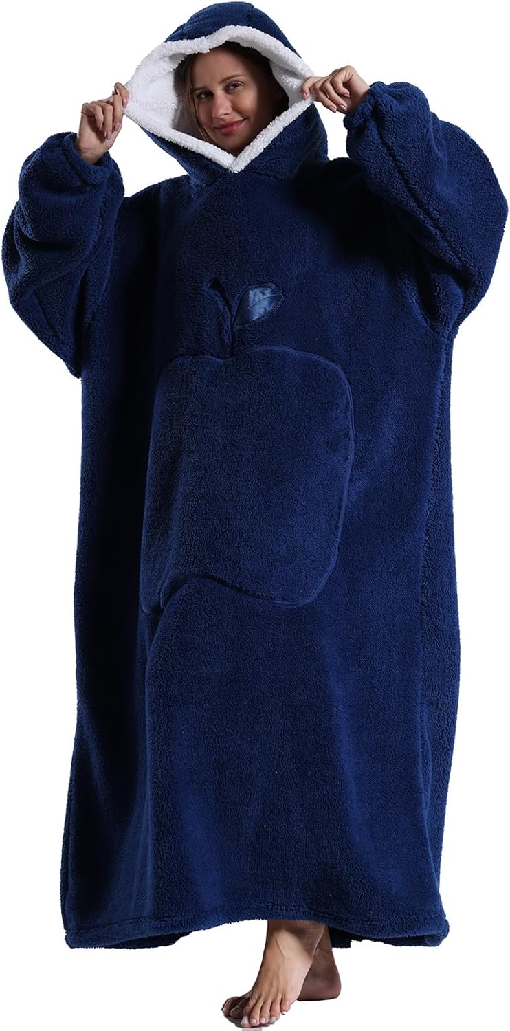 Verlängert Übergrosse Hoodie Decke,Decken Hoodie Damen mit Tasche und Kapuze,Superweiche und Warme K