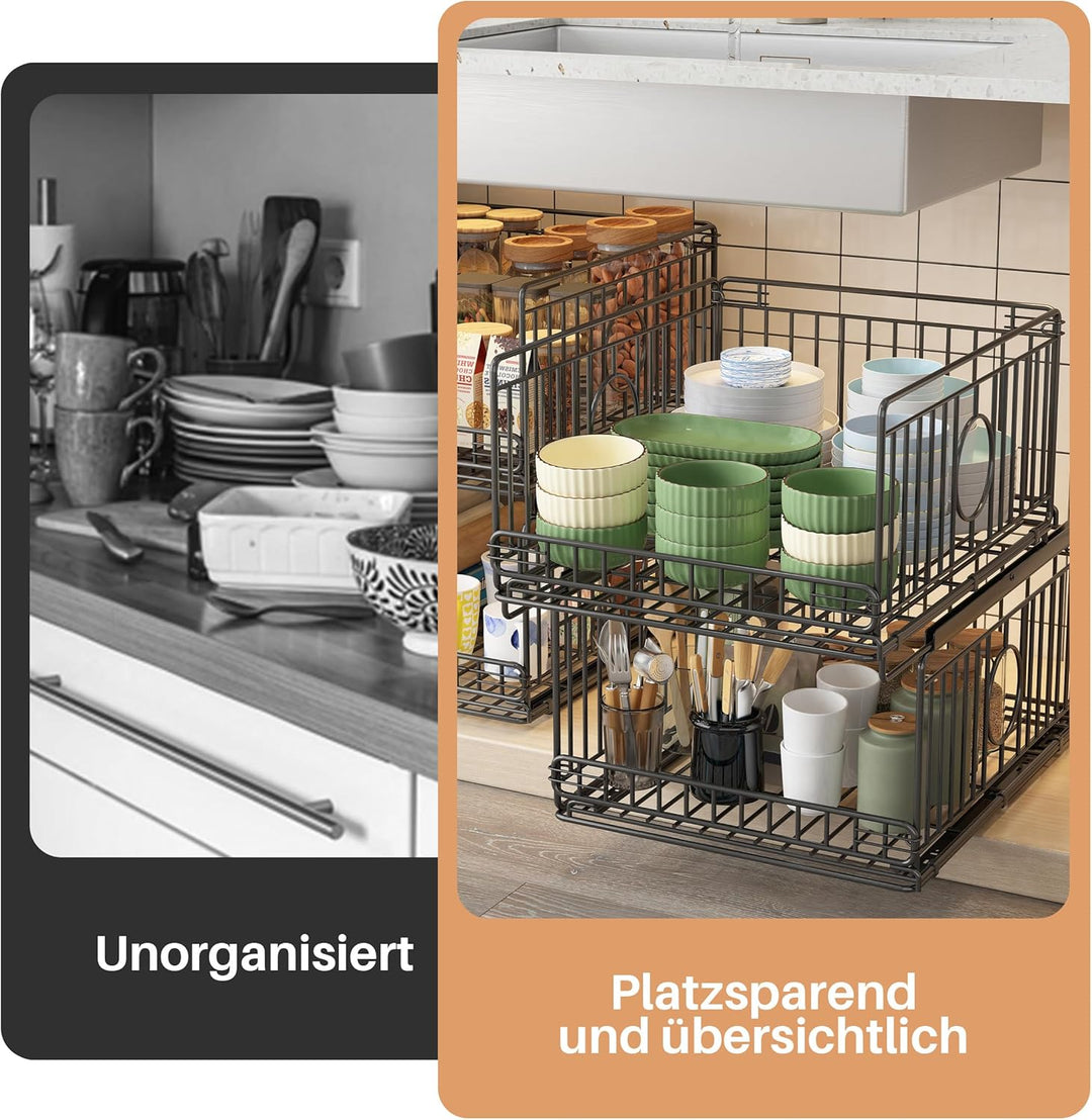 4 Stück Metall Schrank Organizer Kleiderschrank, Kein Bohren Ausziehbarer Schrank-Organizer, Stapelb