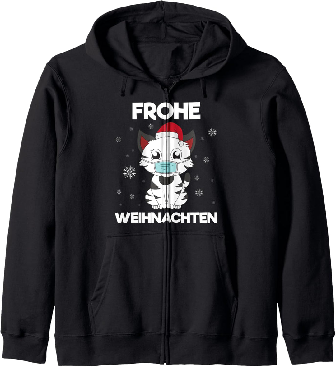 Katze mit Maske Weihnachten Xmas Geschenke Christmas Katze Kapuzenjacke